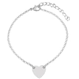 2pcs/set Minimalist Gold Silver Color Small Love Link Chain Bracelets For Women Friendship Love Charm Bracelets Bangles Jewelry